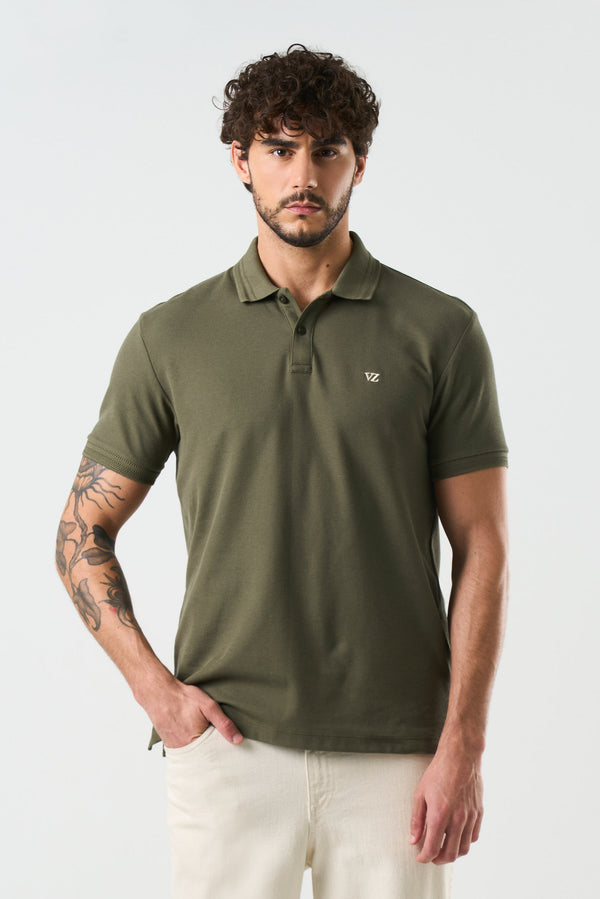 Essential short-sleeve polo for men  textured