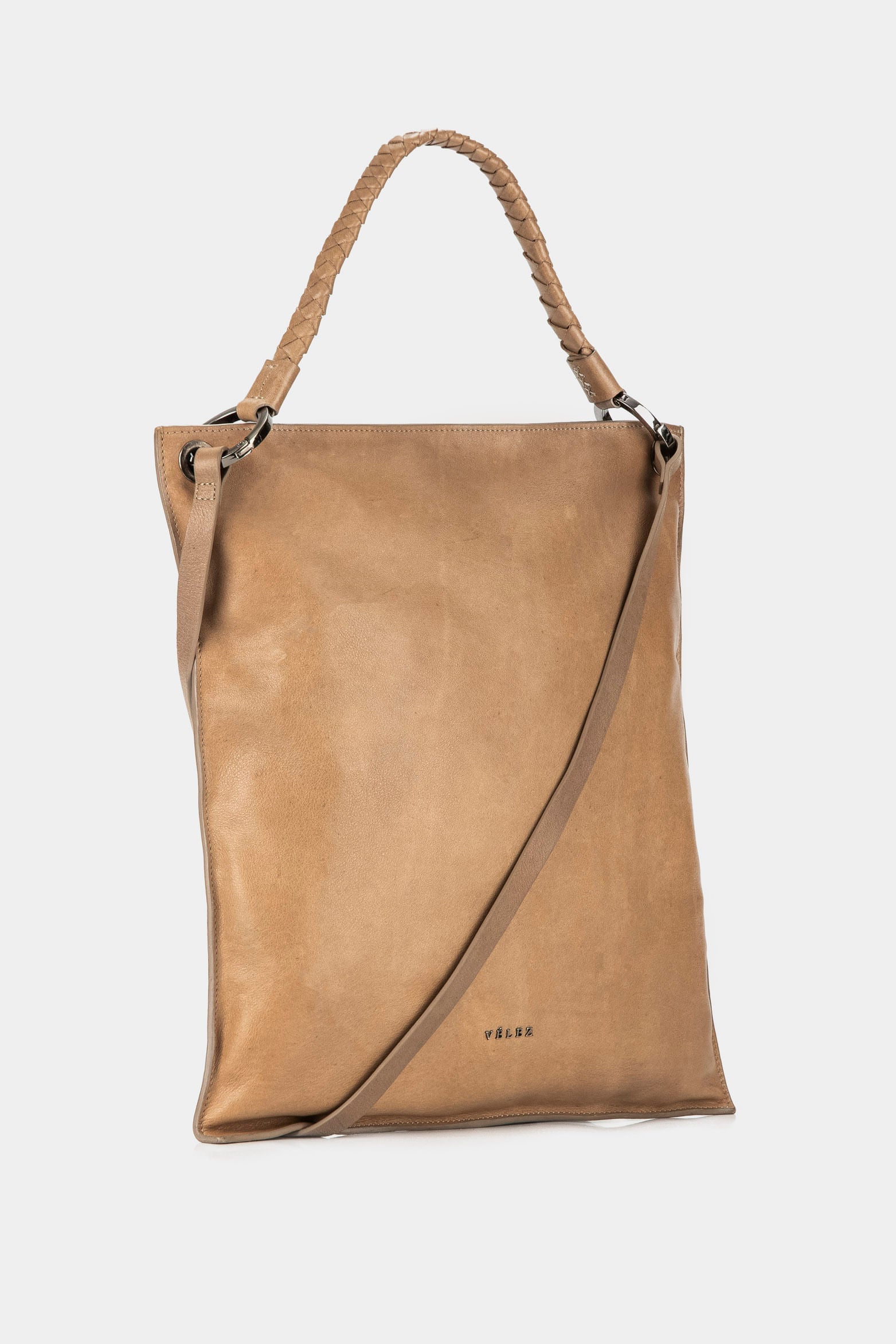 Women’s Strawberry Shopper Handbags in Sand Leather with Natural Shine