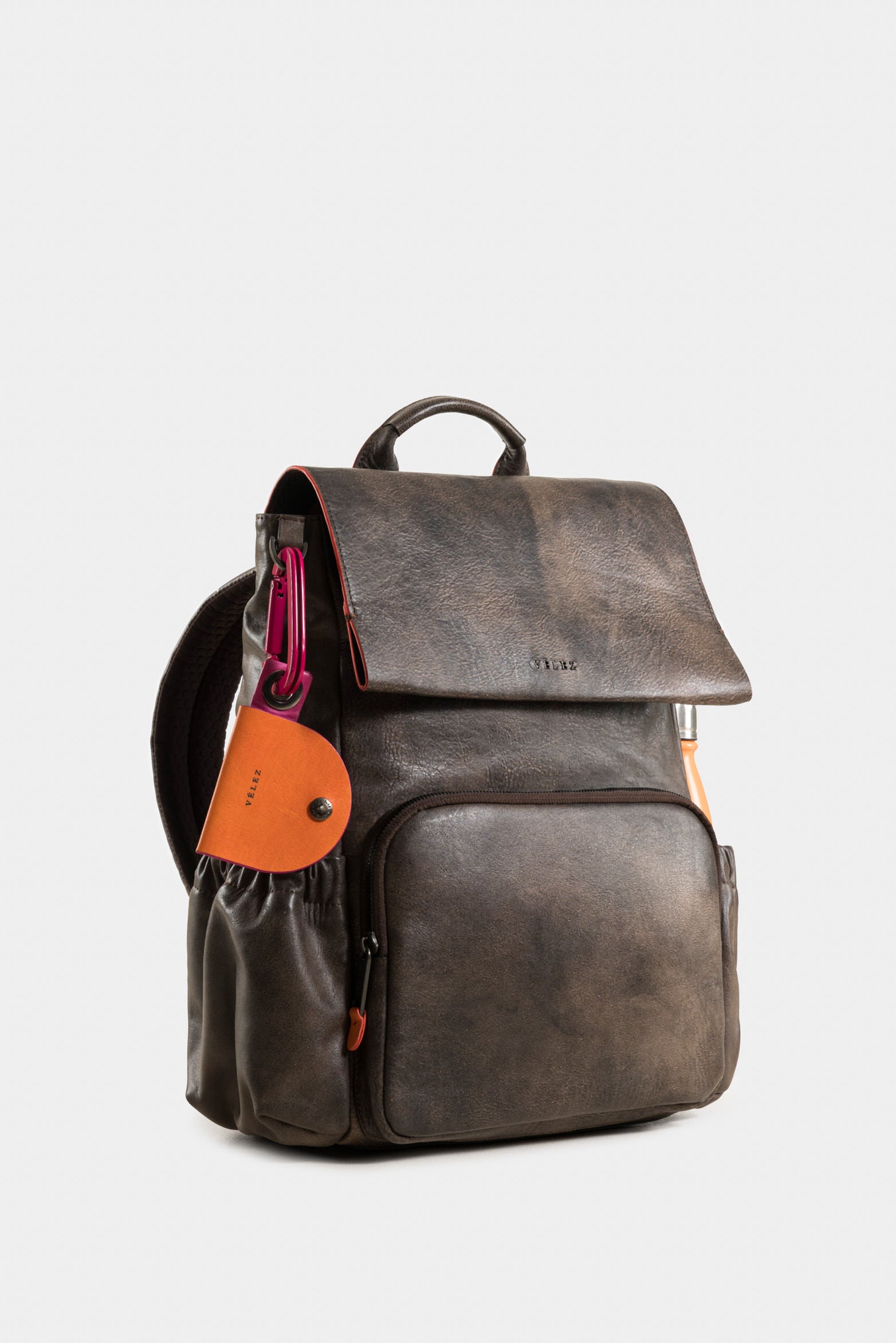 Women’s Zermatt Leather Backpack with Front Flap and Pocket