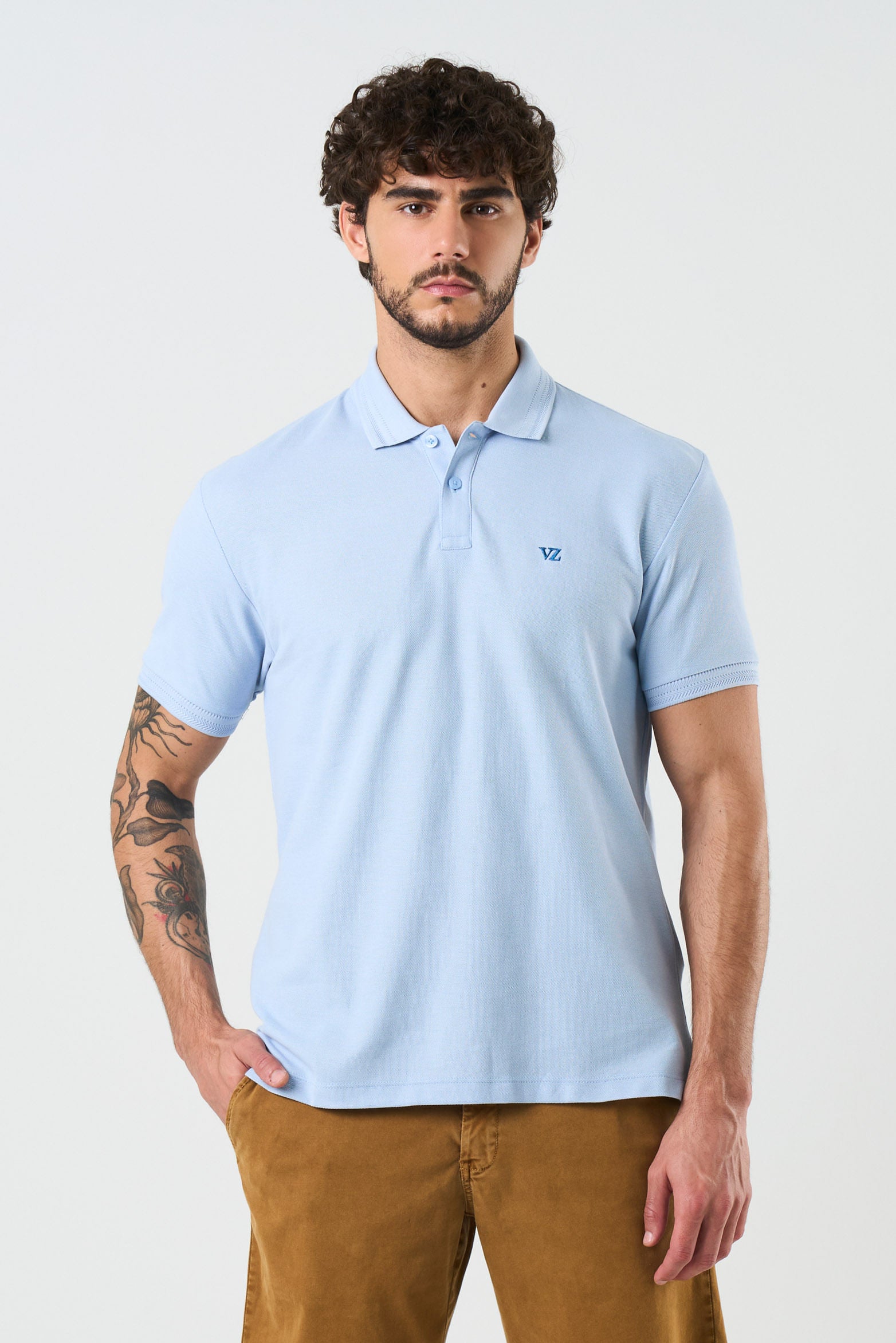 Essential Textured Short Sleeve Polo for Men