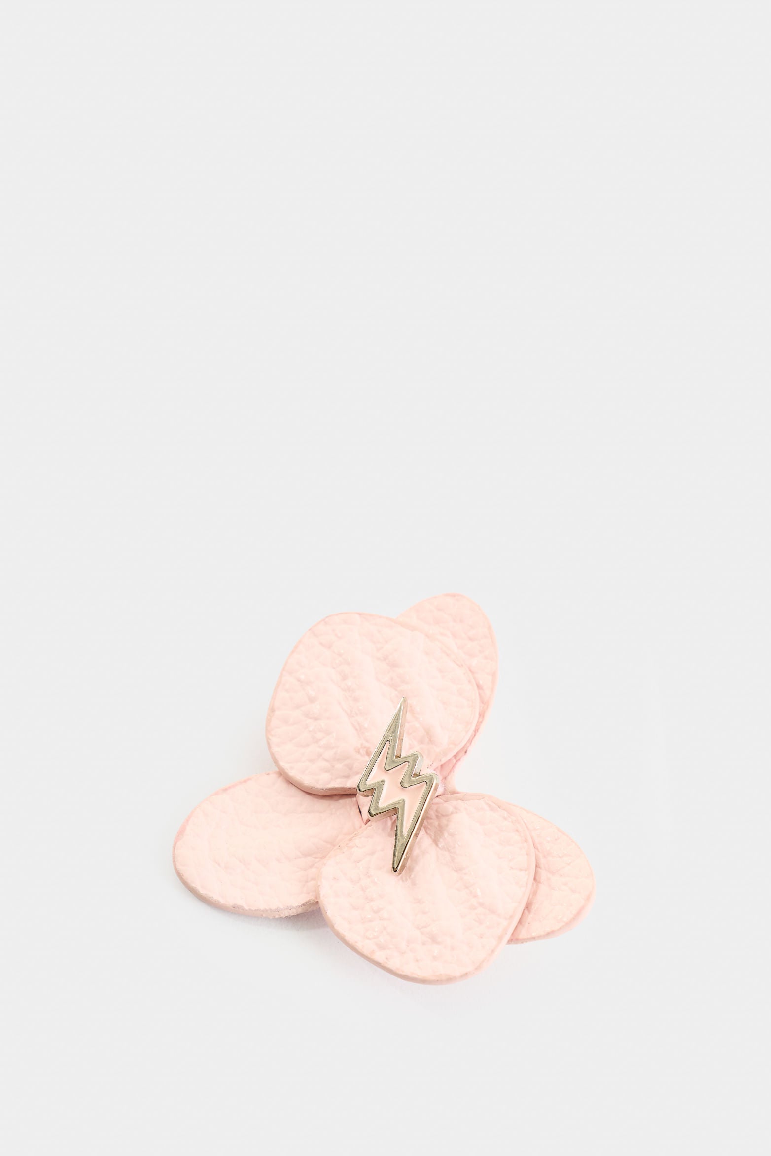Small leather orchid brooch for women