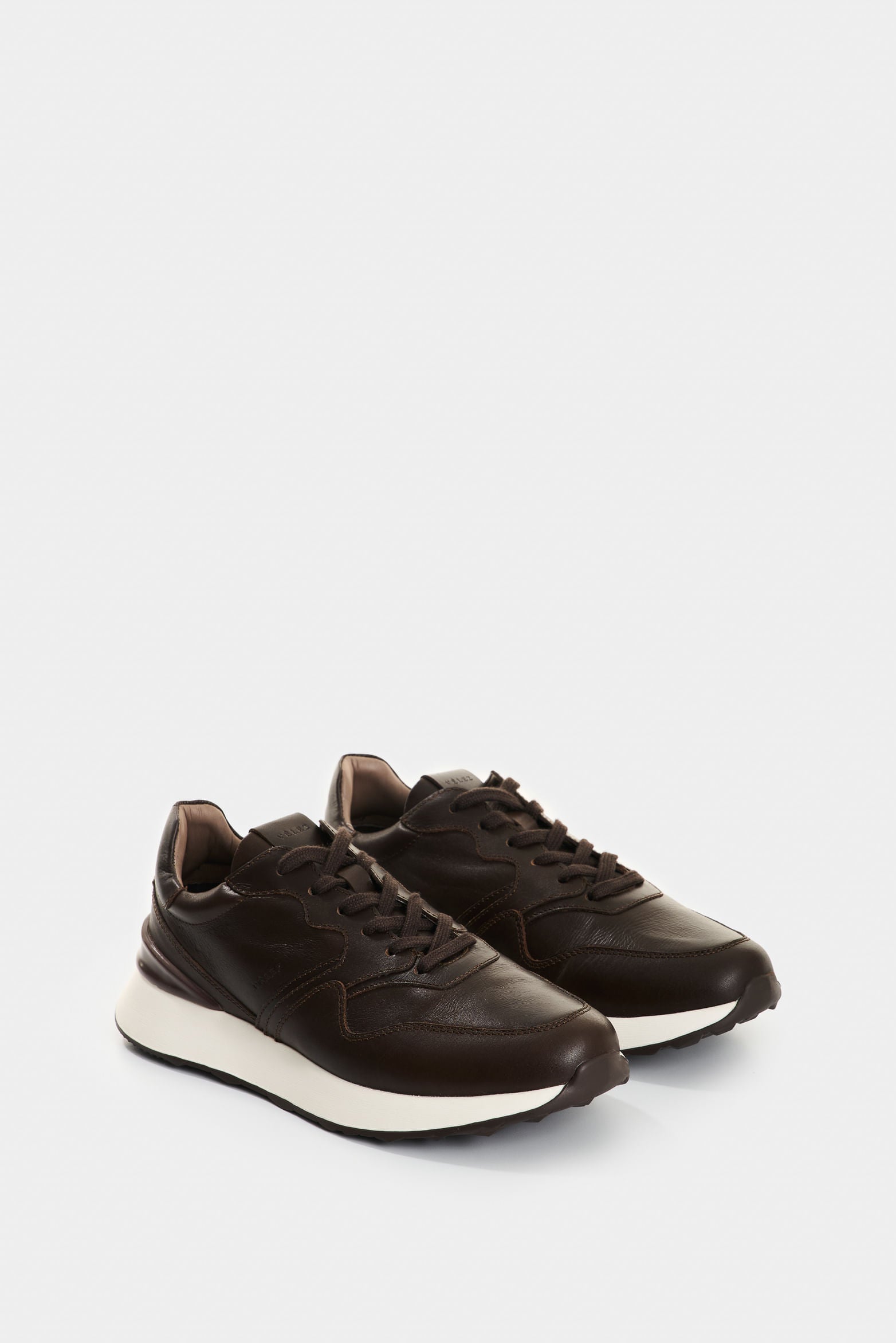 Men’s Cooper 3 Leather Sneakers Contrast Heel Spoiler