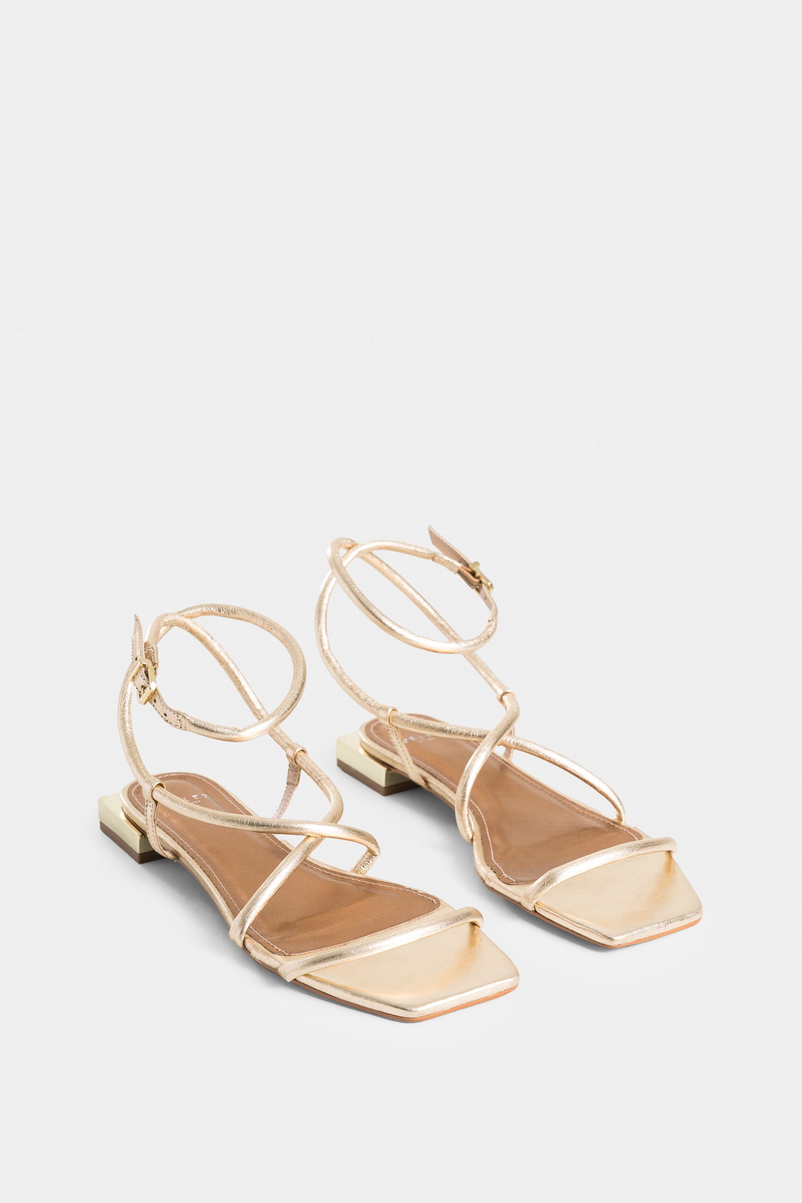 Dawn Flat Leather Sandals for Women with Ankle Tie