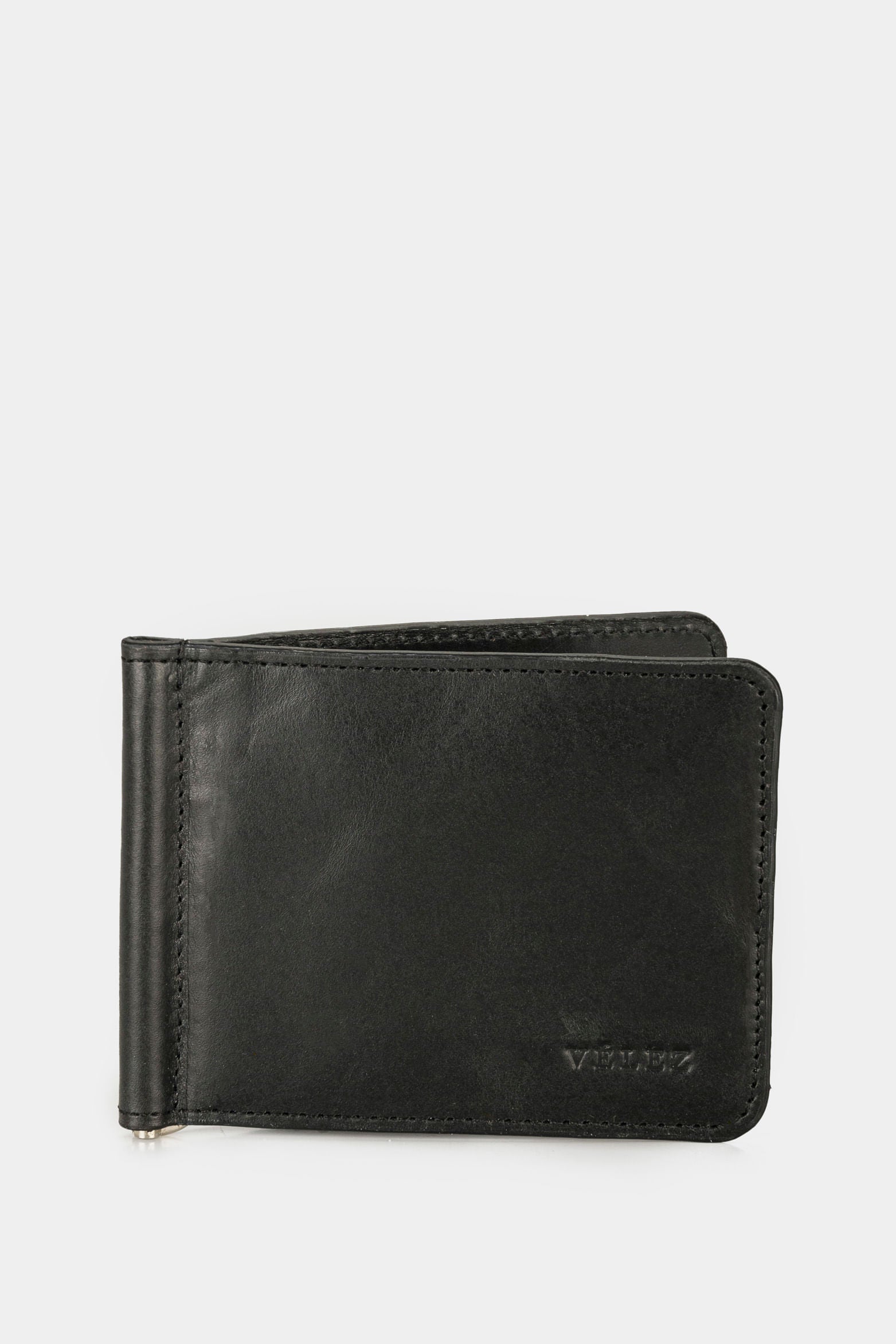 Contrast Leather Card Holder in Black