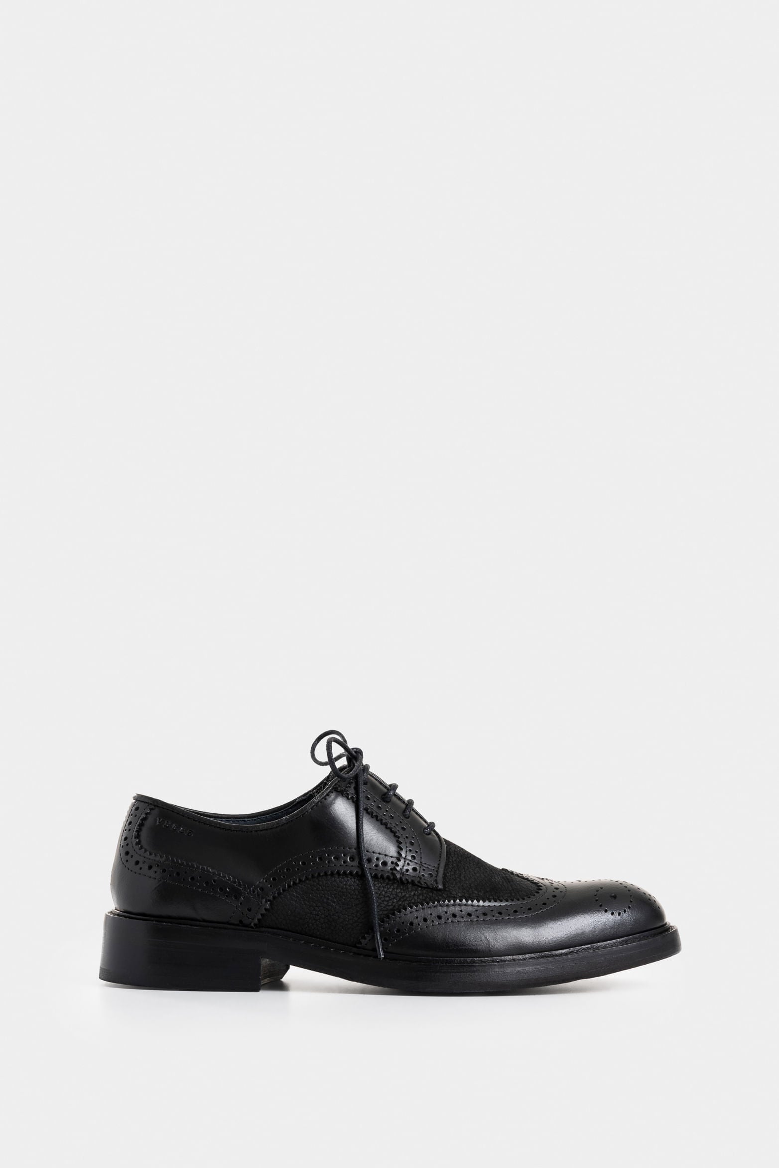 Men's Solar Lace-Up Leather Shoes with Mixed Textures
