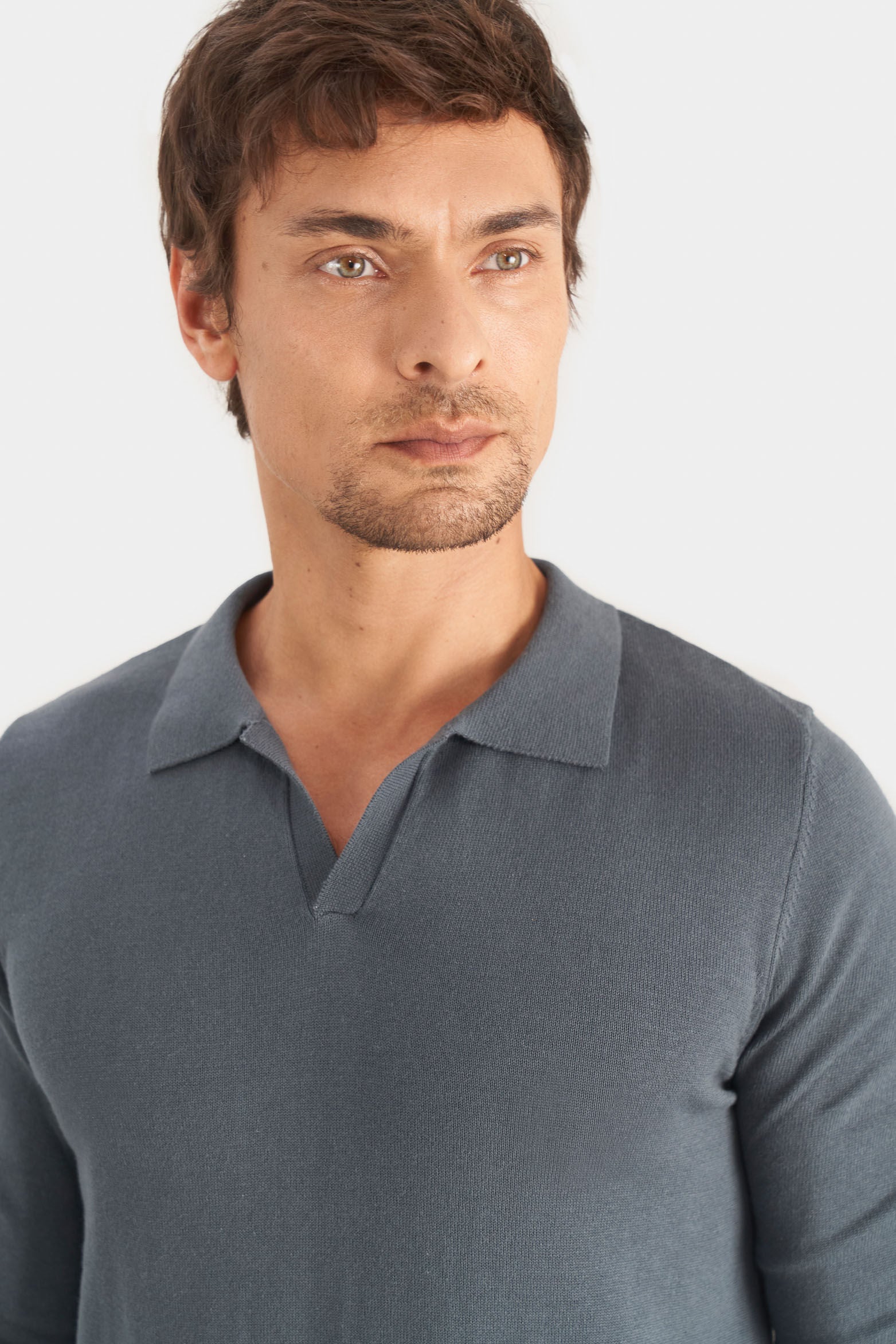 Men’s Pyxis Long Sleeve Knit Polo in Green