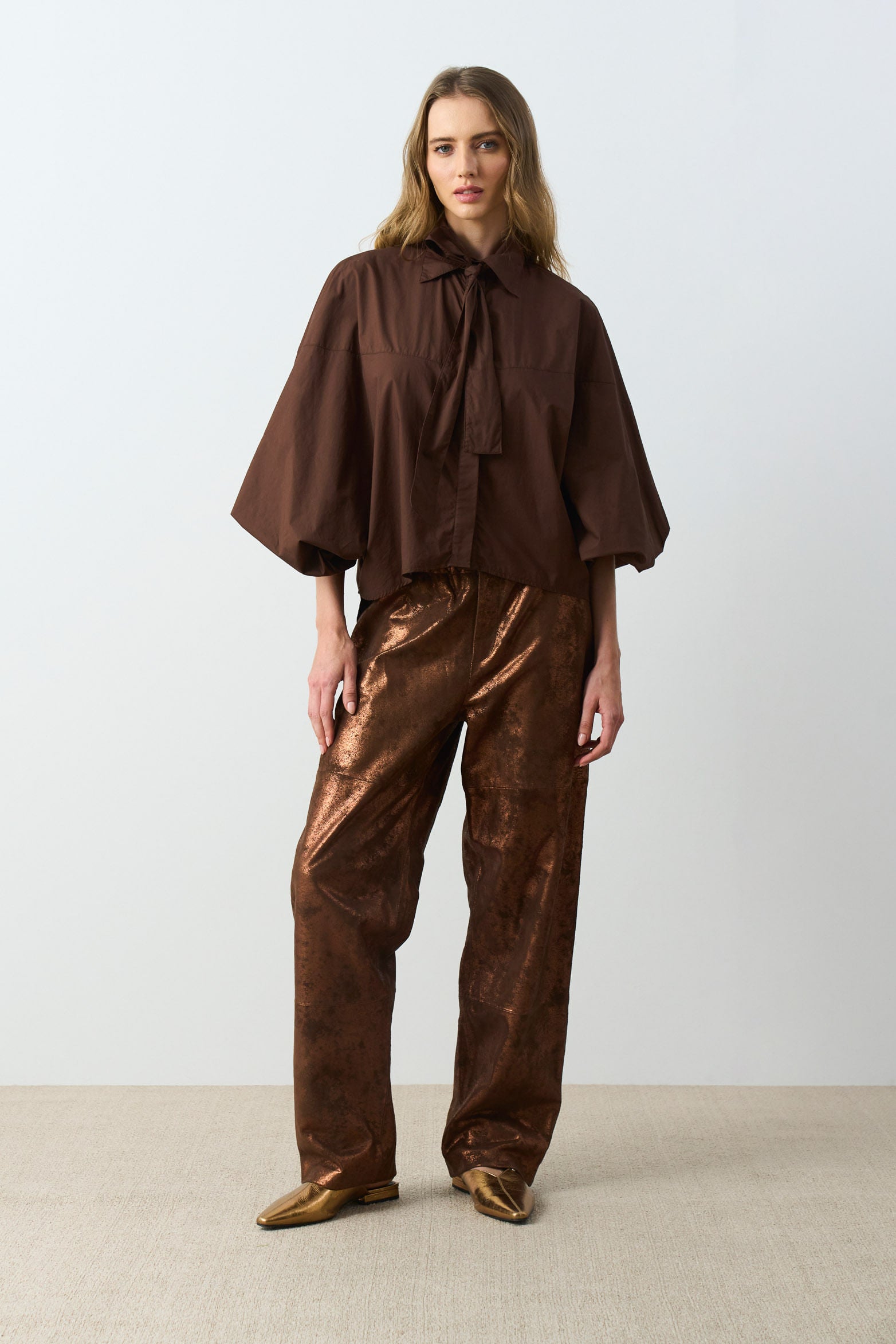 Women’s Cleo Long-Sleeve Balloon-Silhouette Shirt