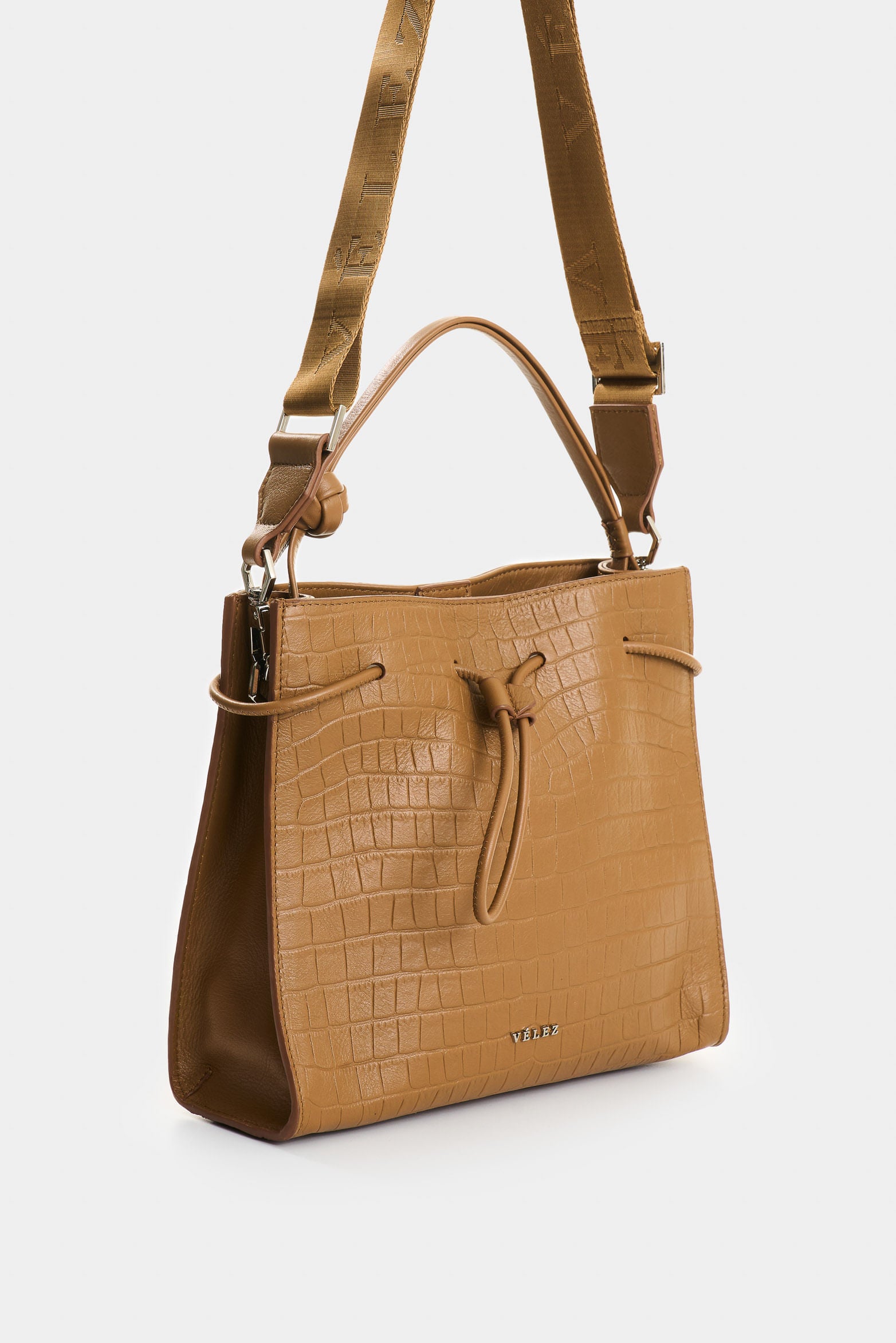 Embossed Leather Bowling Bag for Women Aromia