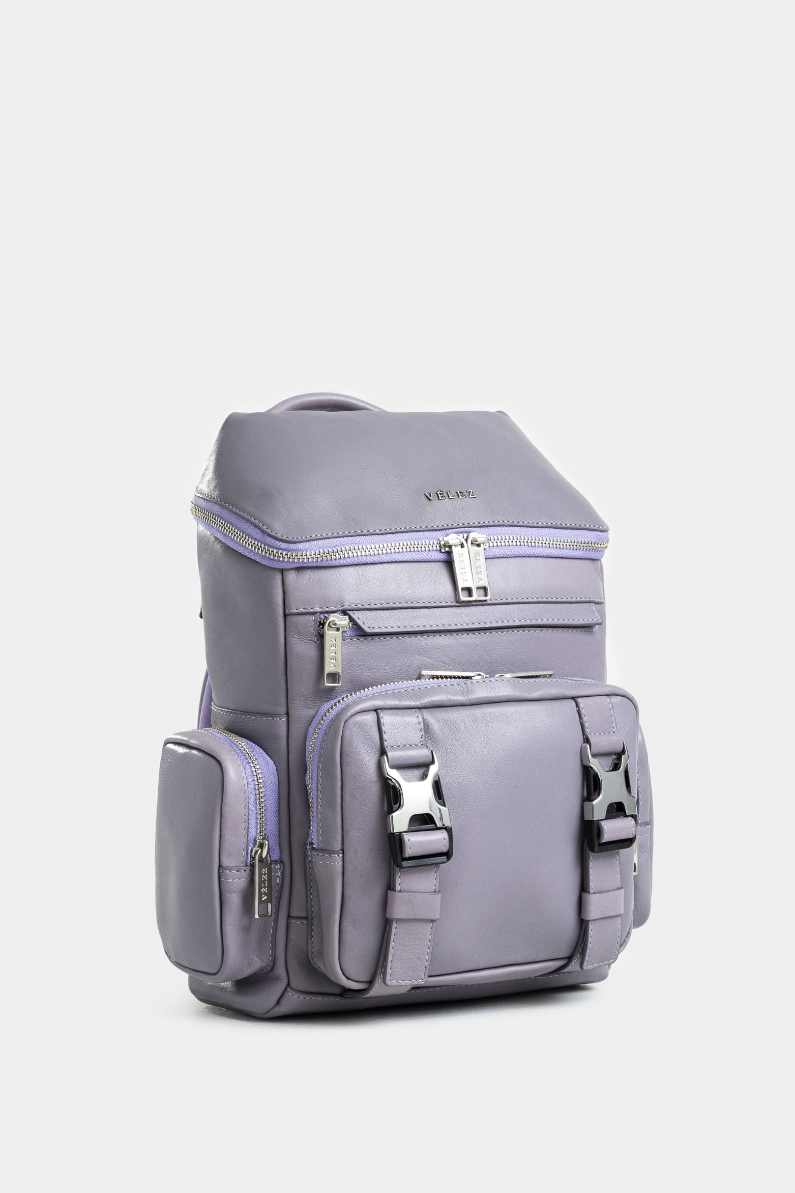 Archaeology Mini Leather Backpack for Women with Decorative Plate