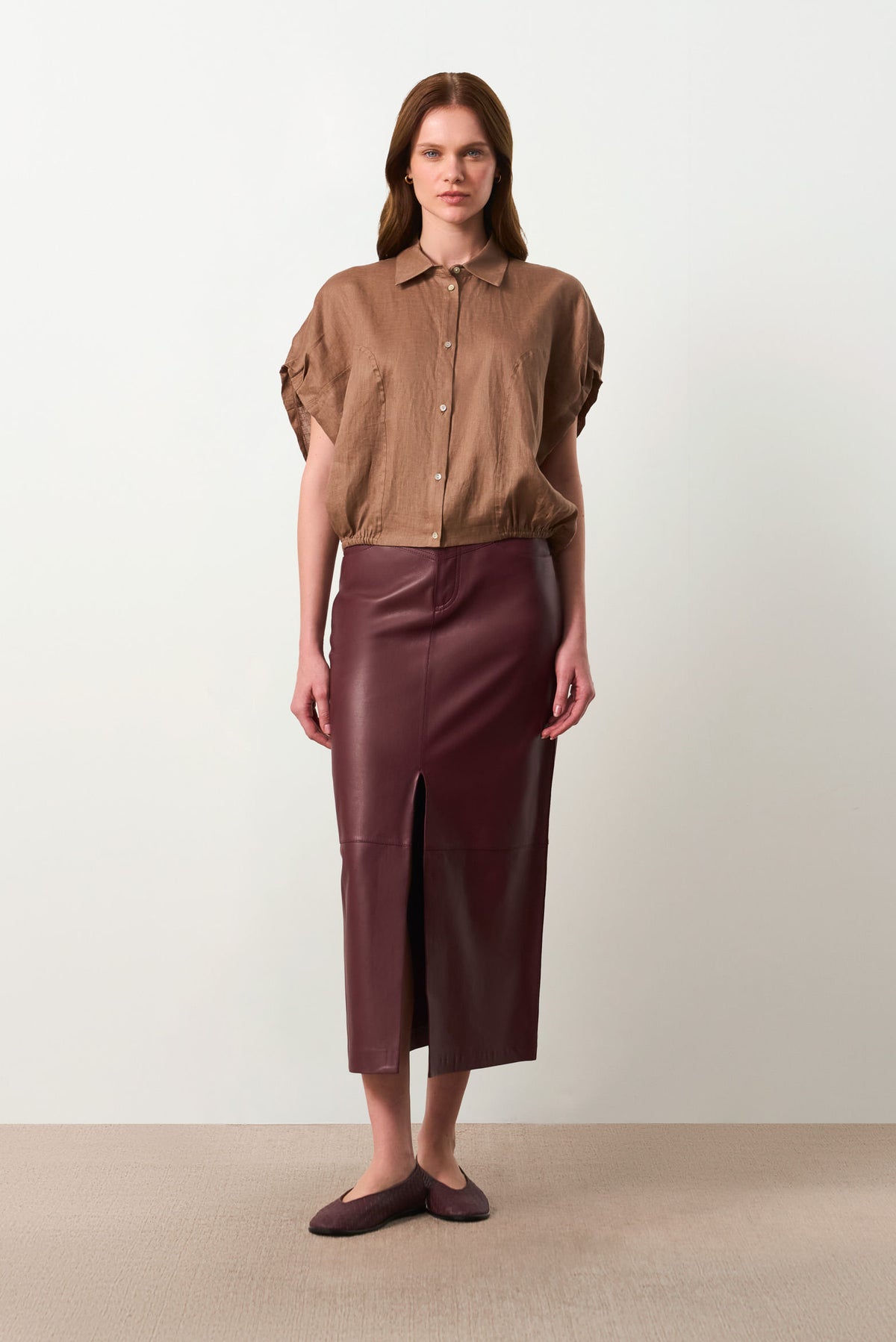 Short-sleeve linen shirt for women Faro