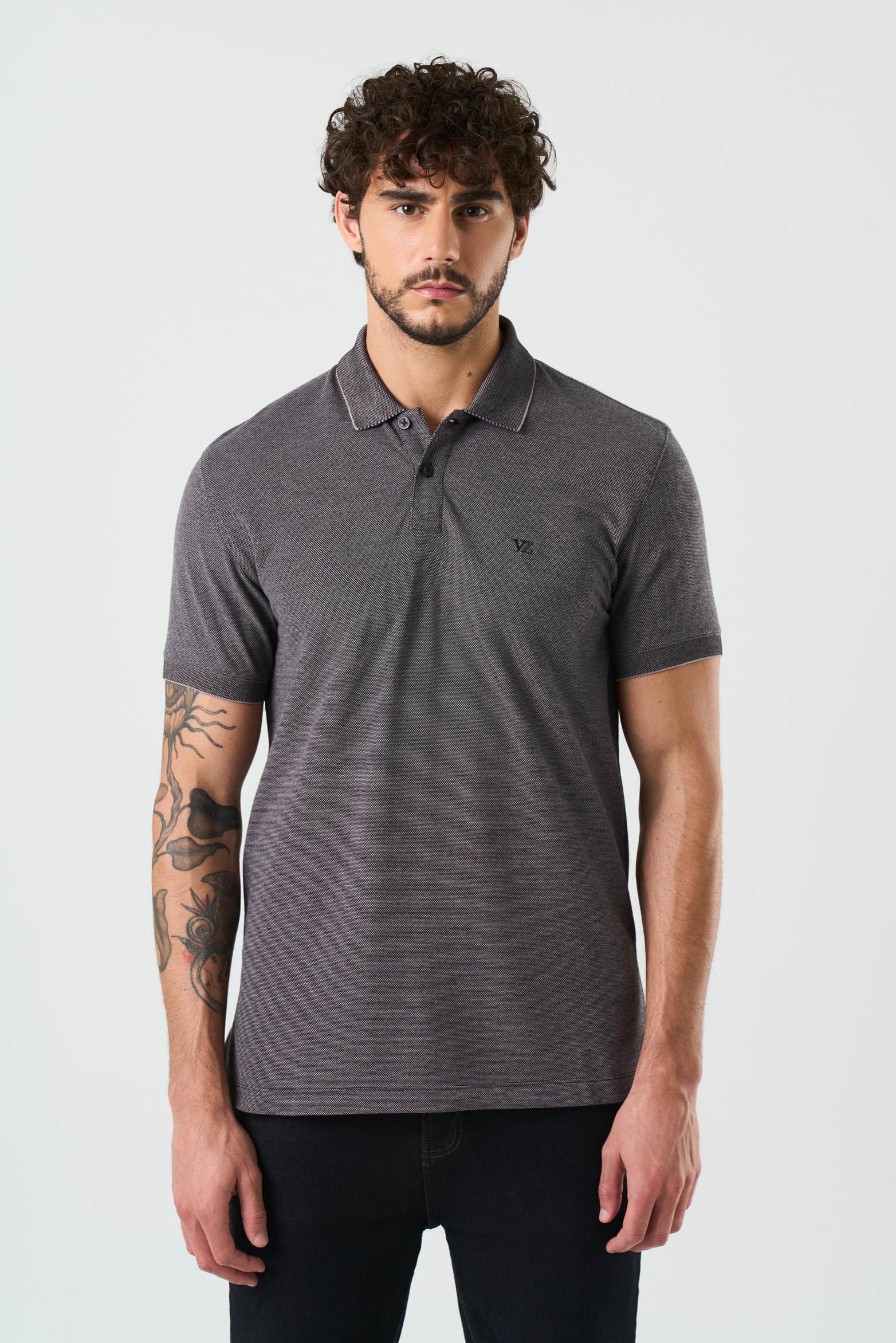 Men's semifitted cotton piqué Polo Poniente