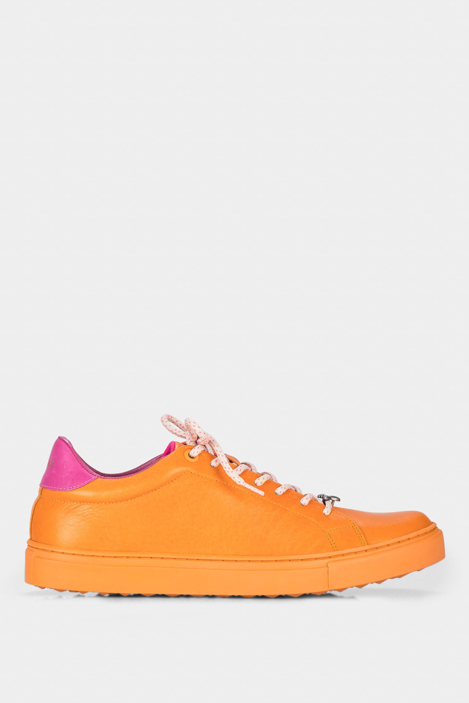 Women’s Oda Sneakers in Smooth Yellow Leather with Metallic Bee Embellishment
