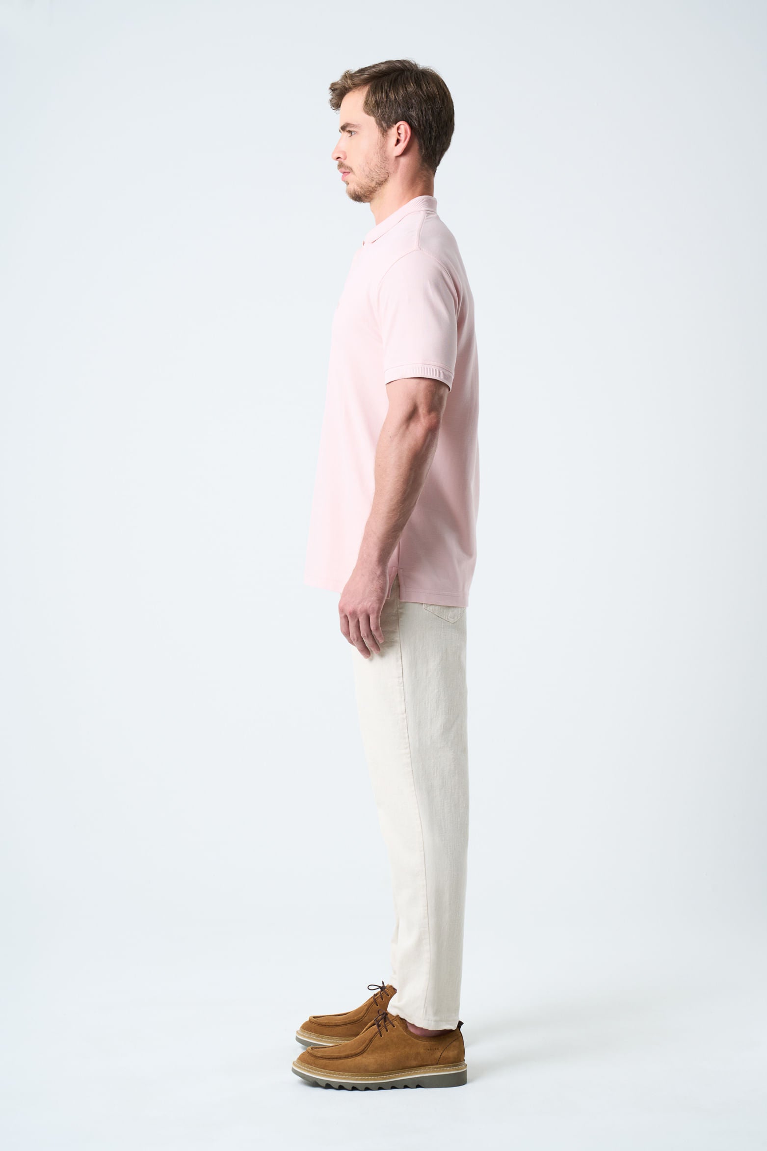 Semi-fit polo shirt for men with jacquard detail