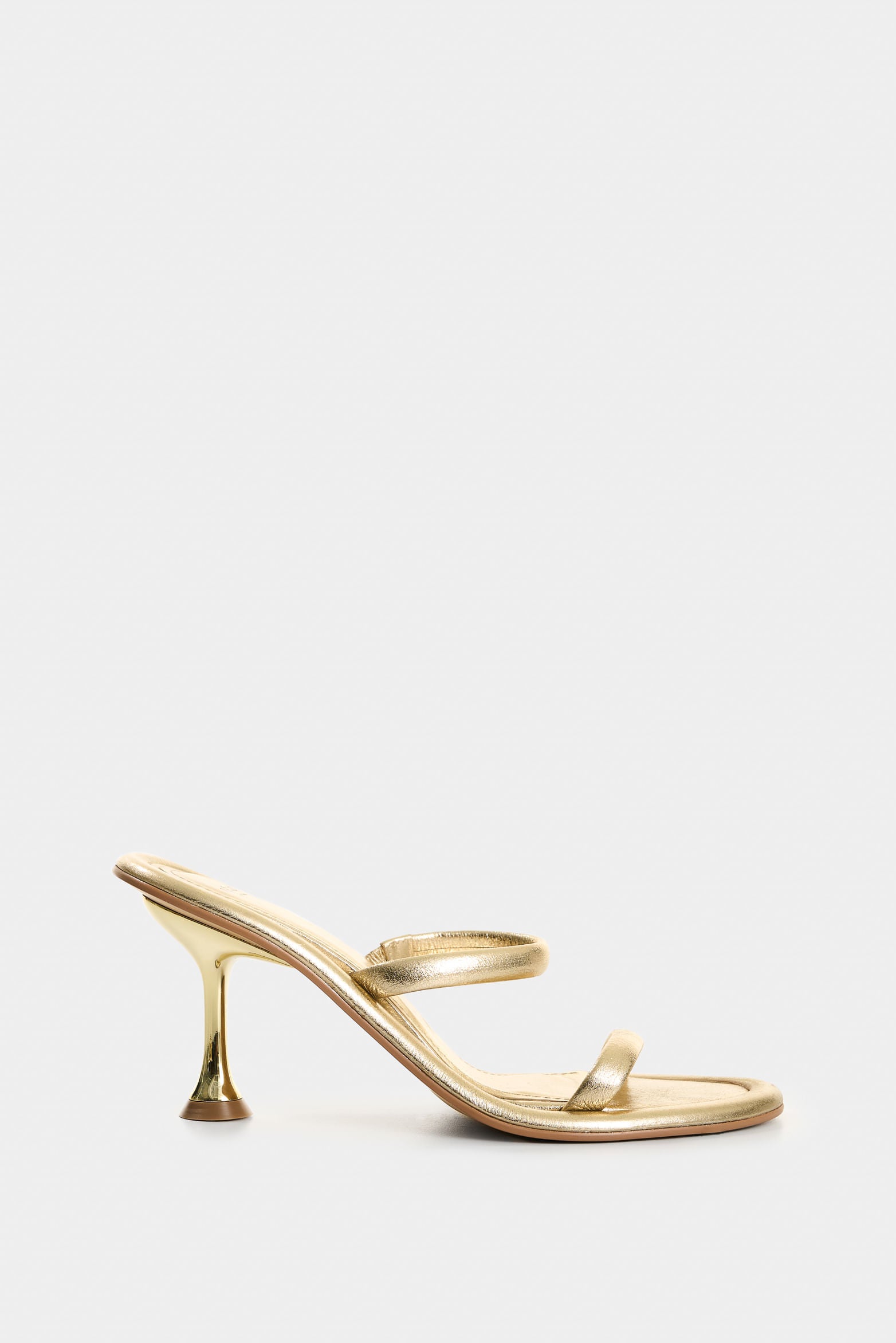 Radiant Gold Foil Leather Heeled Sandals for Women