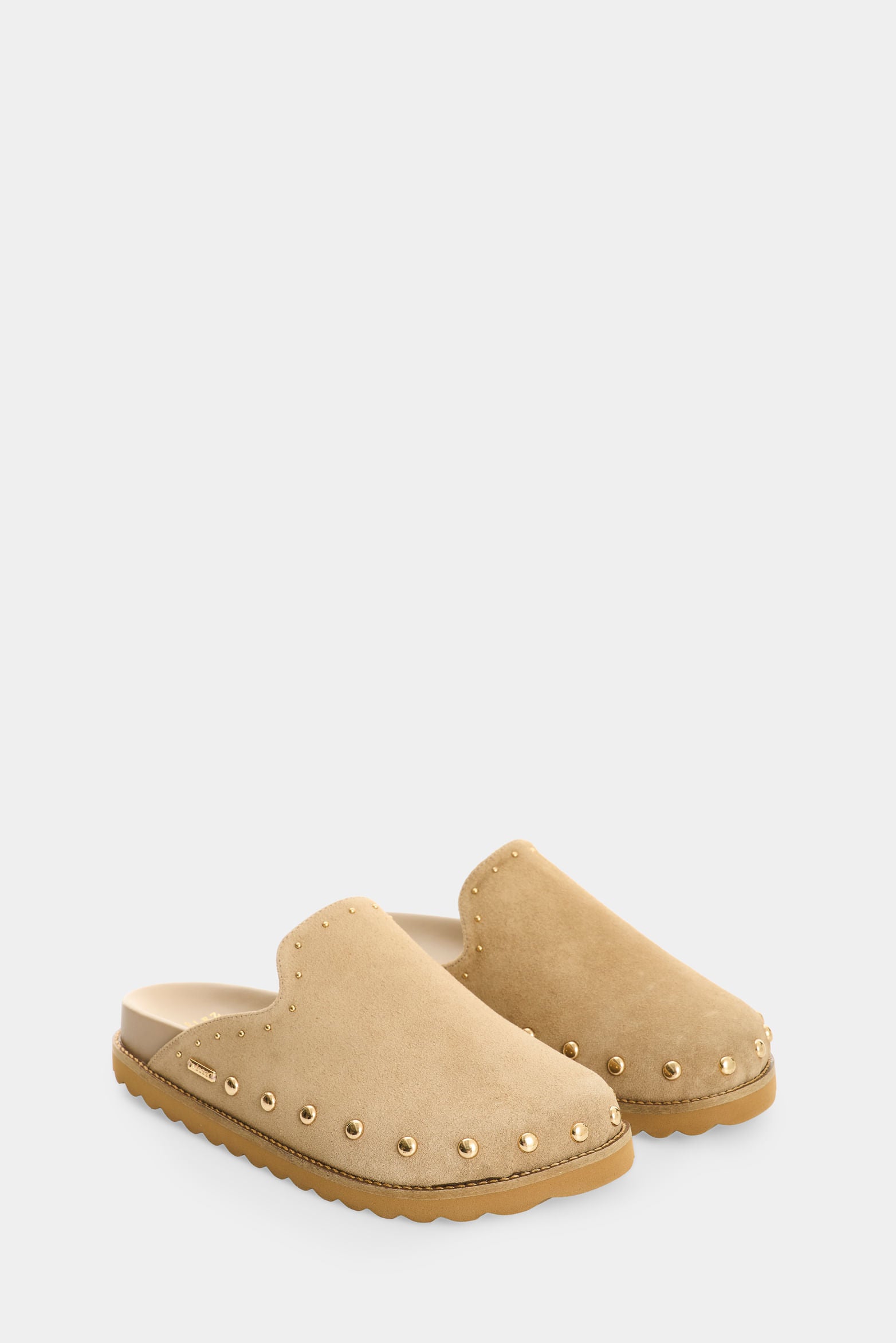 Suede Leather Mule with Studs for Women Aqua