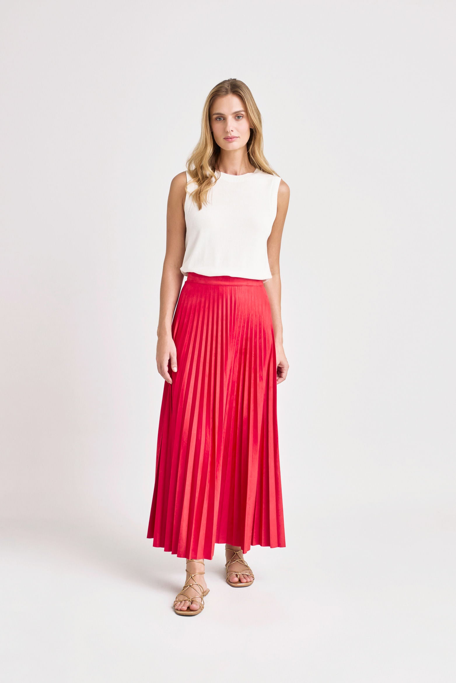 Alma Pleated Skirt in Textile for Women