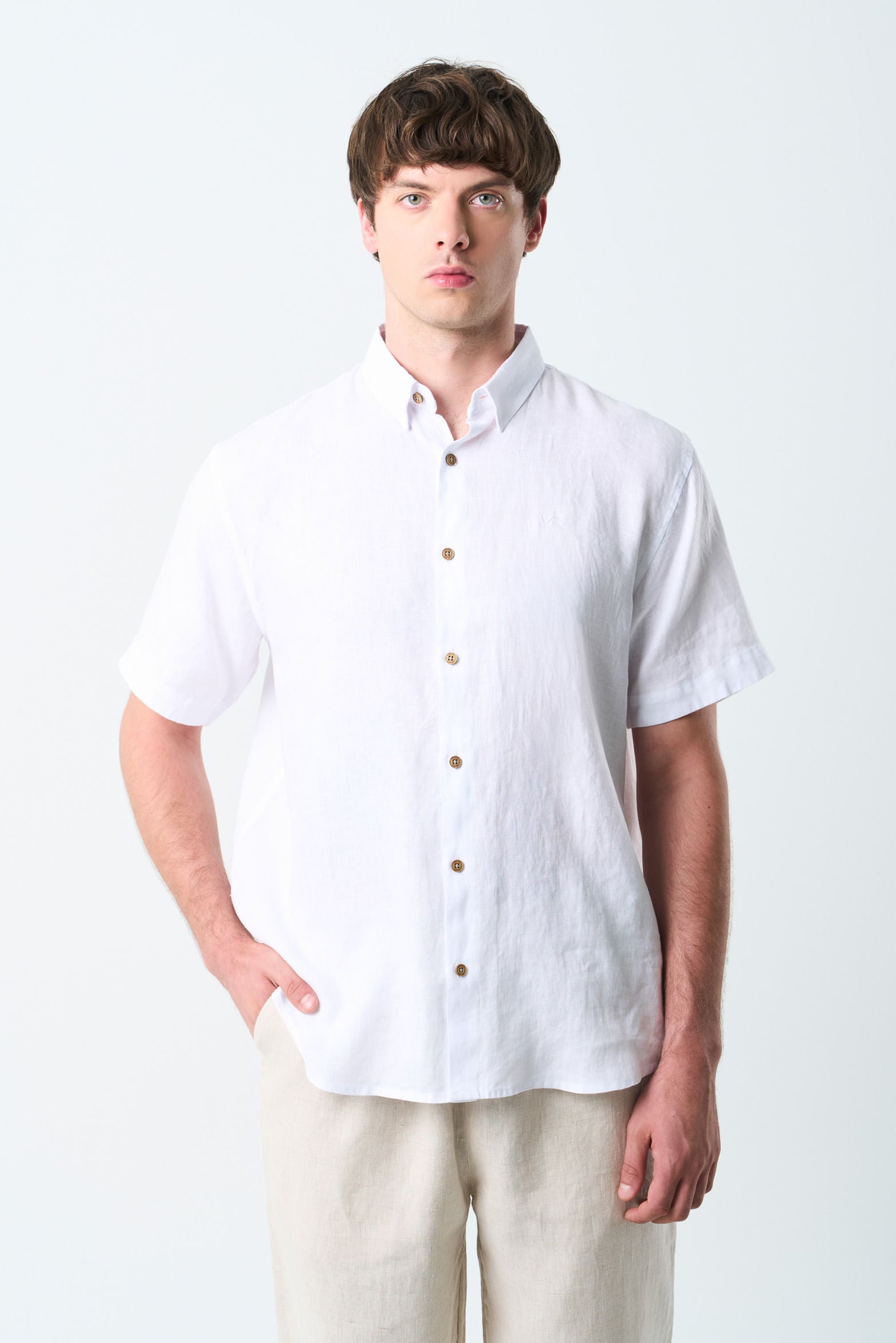 Sevilla Short Sleeve Linen Shirt for Men Semi Fitted