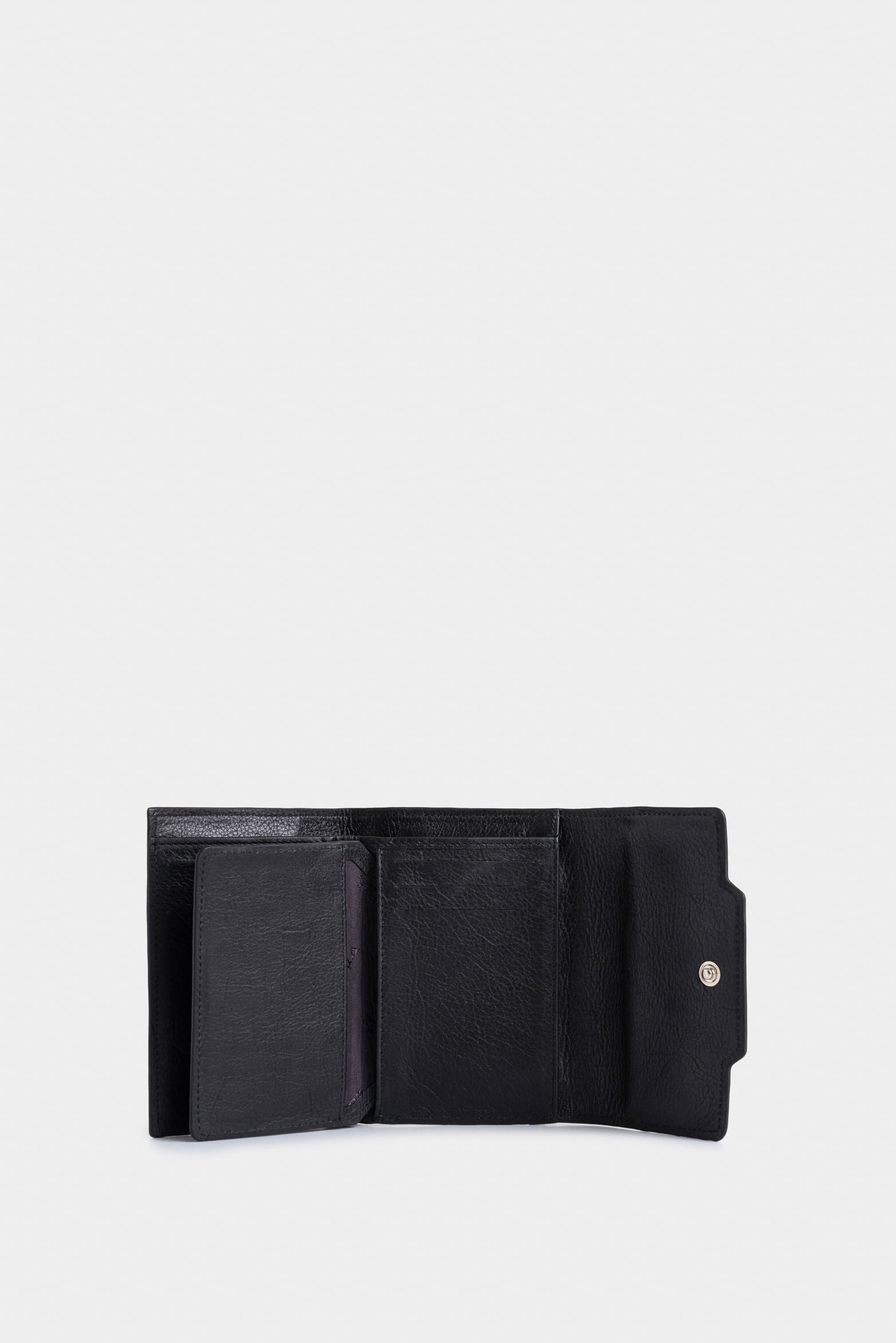 Taupe Leather Wallet for Women with Coin Pocket