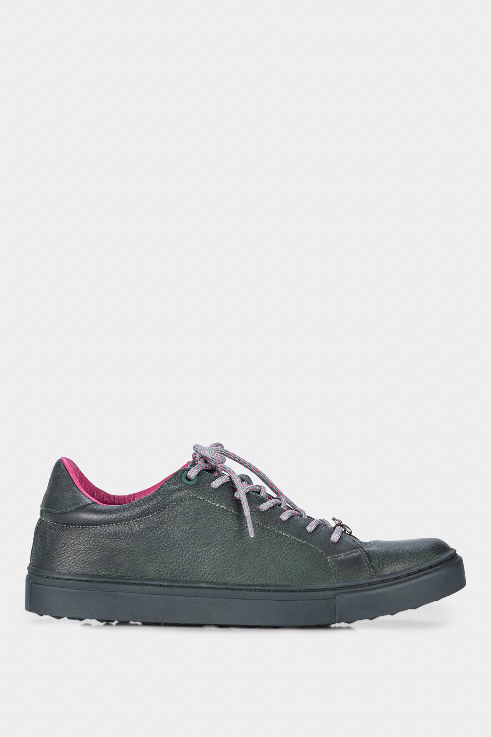 Women’s Oda Sneakers in Green Leather with Handcrafted Finish