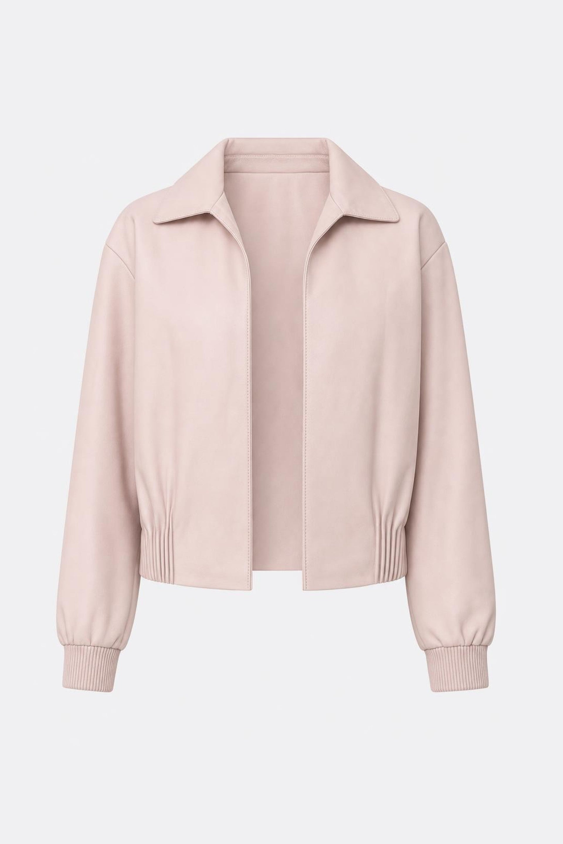 Pearl Oversized Leather Bomber Jacket for Women