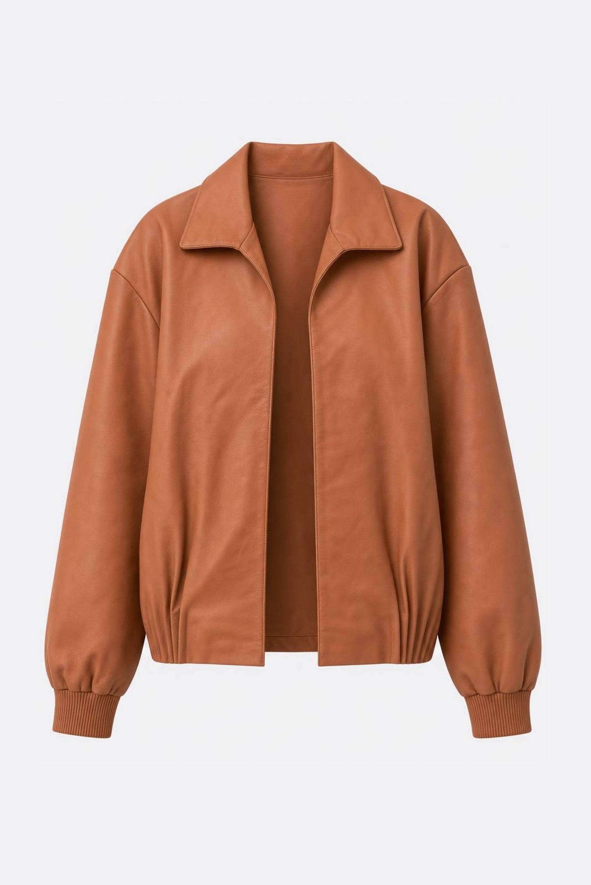 Pearl Oversized Leather Bomber Jacket for Women