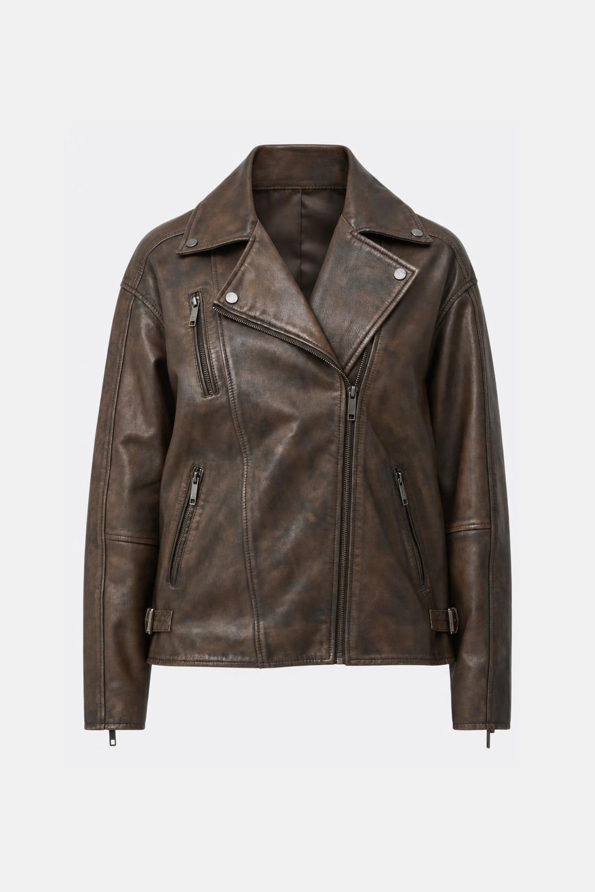 Savia Leather Biker Jacket for Women