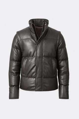 Ayme Leather Puffer Jacket for Men