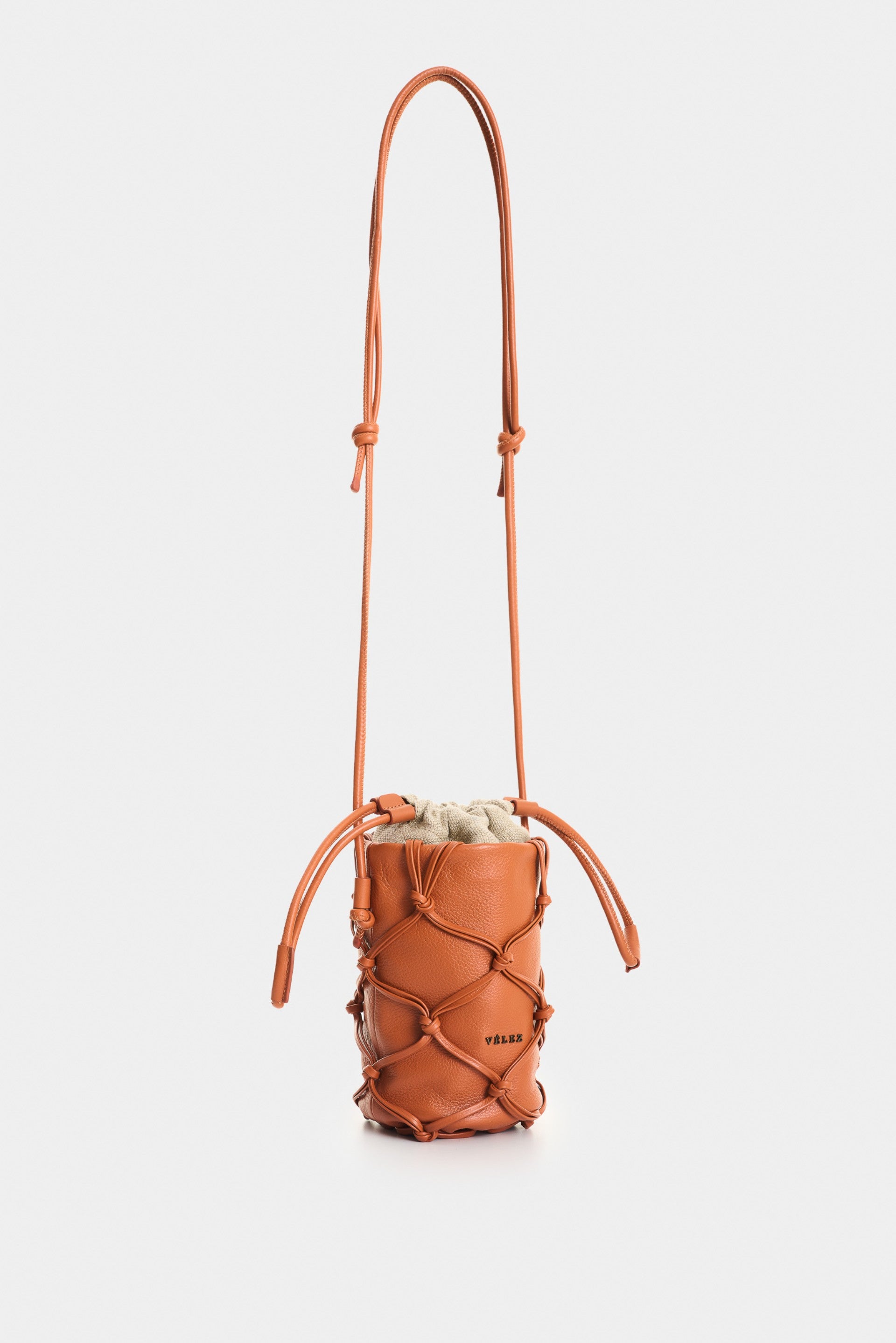 Misak Leather Crossbody Bag with Woven Overlay for Men