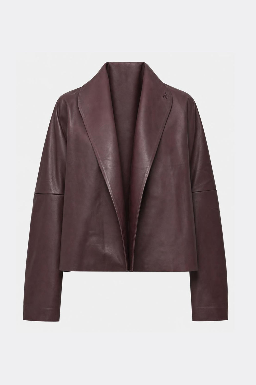 Women's Orchid Leather Jacket with Orchid Embroidery