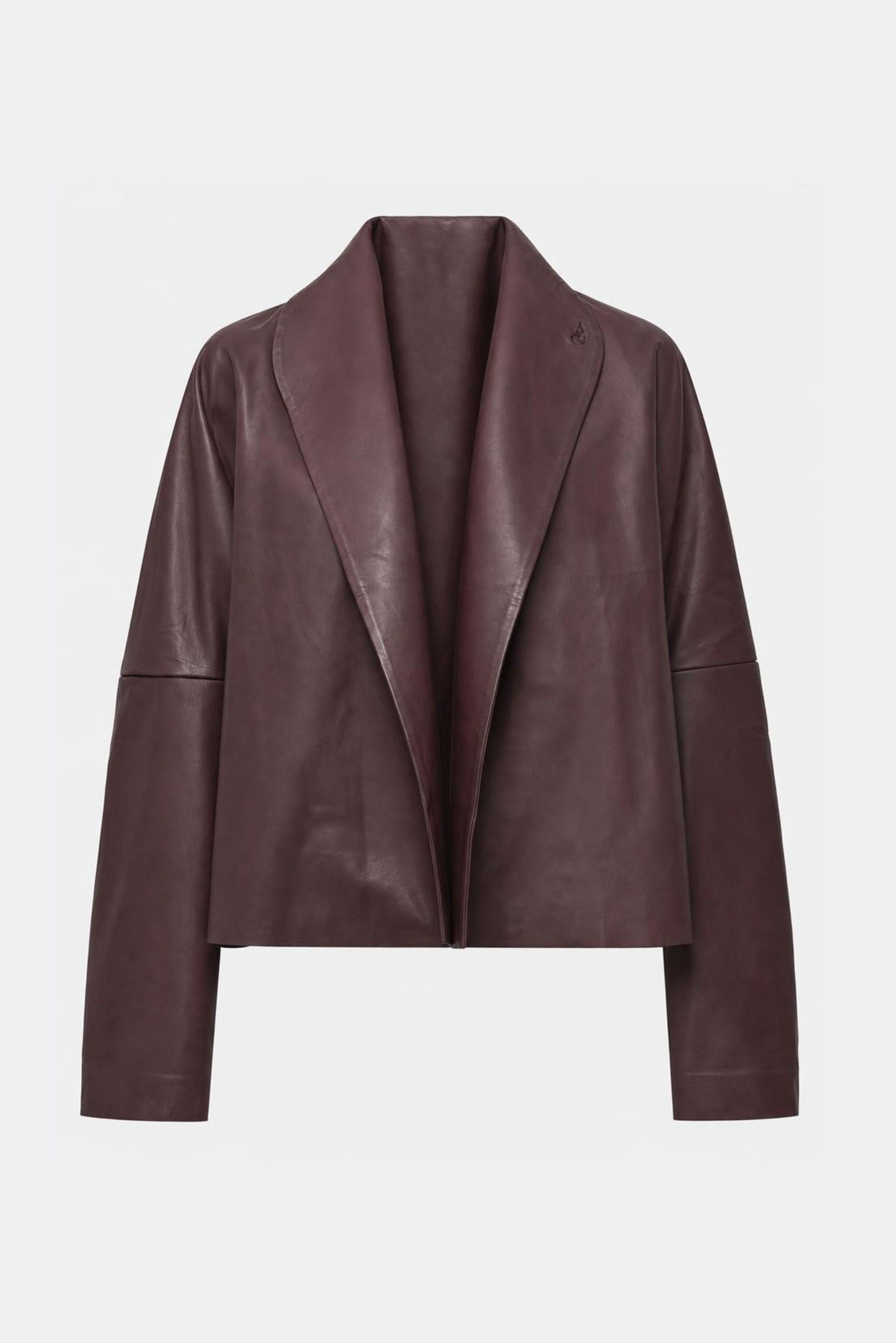 Women's Orchid Leather Jacket with Orchid Embroidery