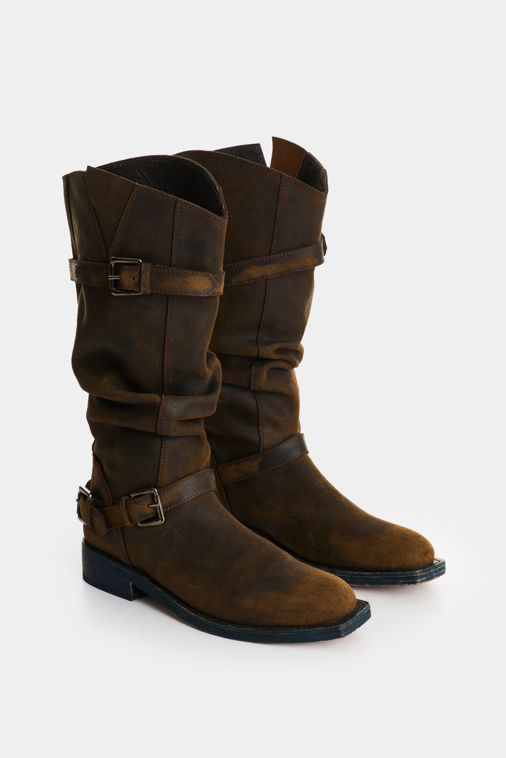 Women's Leather Biker Boots